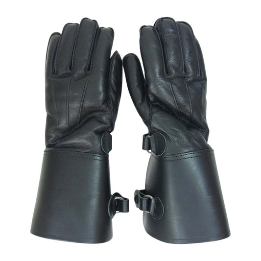 FREEWHEELERS フリーホイーラーズ SUPERIOR LEATHER TOGS Lined Winter Guntlets ガントレット レザー グローブ 手袋 ブラック系 M【中古】
