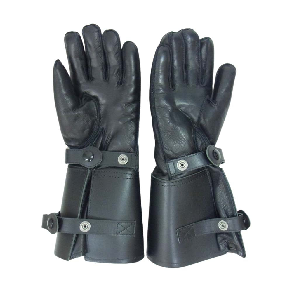 FREEWHEELERS フリーホイーラーズ SUPERIOR LEATHER TOGS Lined Winter Guntlets ガントレット レザー グローブ 手袋 ブラック系 M【中古】
