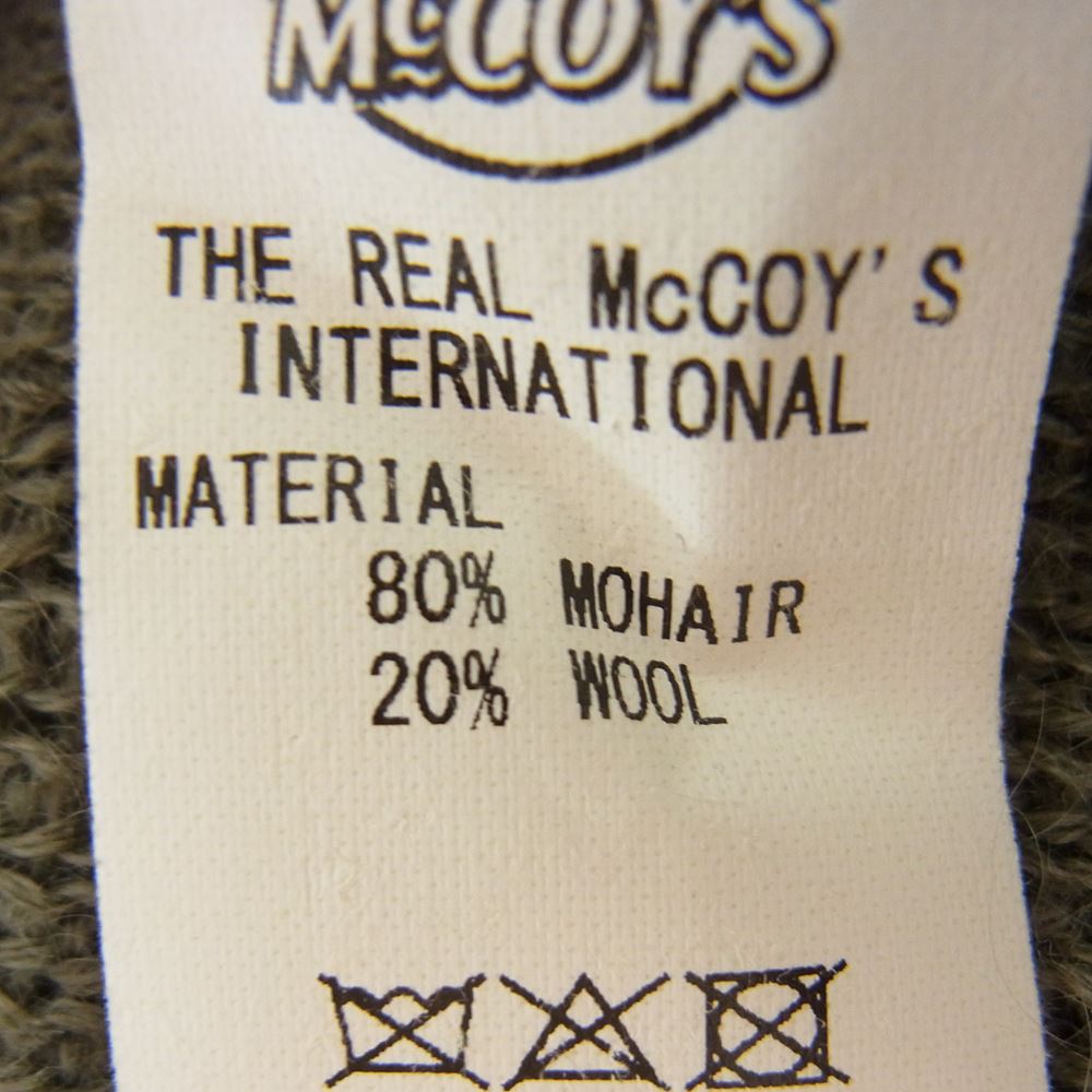 The REAL McCOY'S ザリアルマッコイズ 191-1-42 JOE McCOY ジョーマッコイ モヘア カーディガン モスグリーン カーキ系 L【中古】