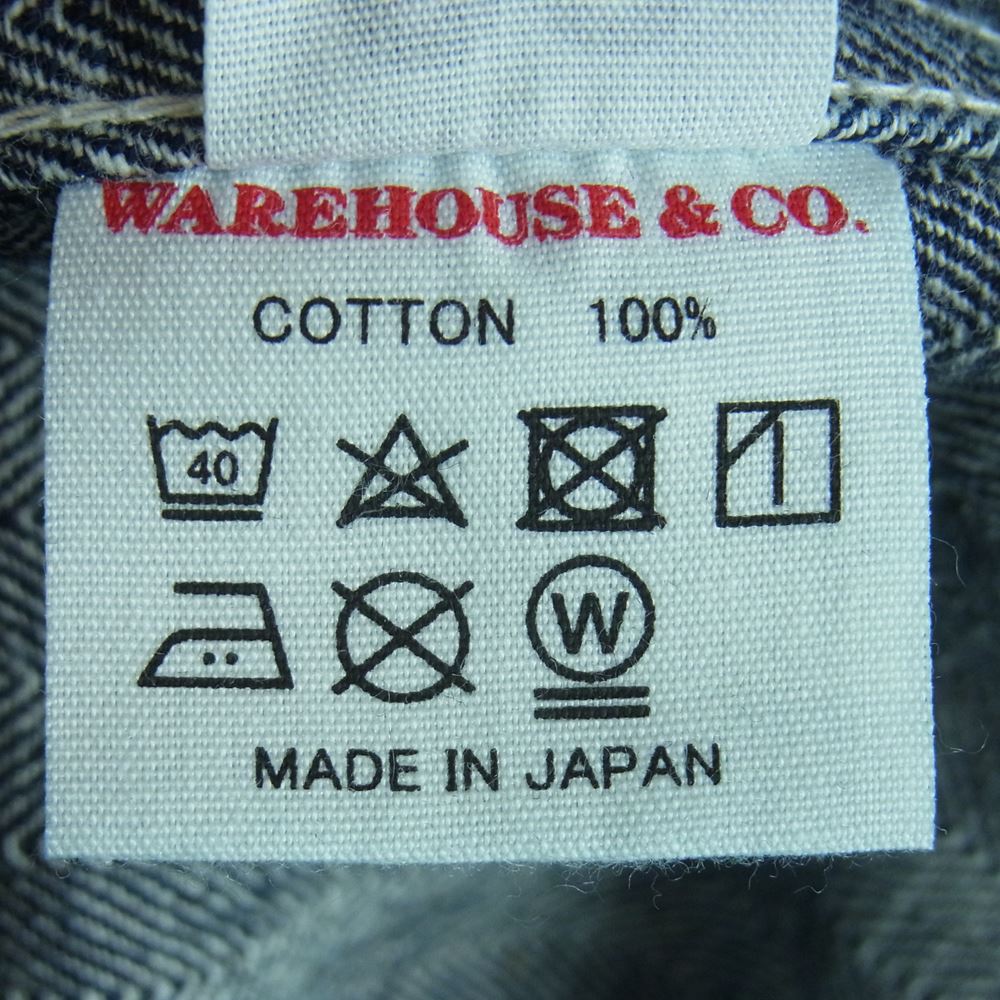 WAREHOUSE ウエアハウス Lot 2165 INDIGO HERRINGBONE COVERALL WITH CHINSTRAP インディゴ ヘリンボーン カバーオール デニム ジャケット インディゴブルー系 38【中古】