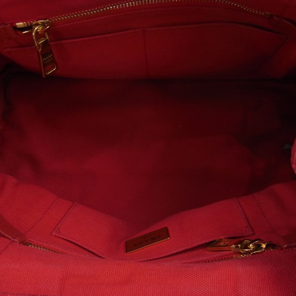 PRADA プラダ BN2642 CANAPA ROSSO カナパ 2WAY バッグ トート ショルダー バッグ レッド系【中古】
