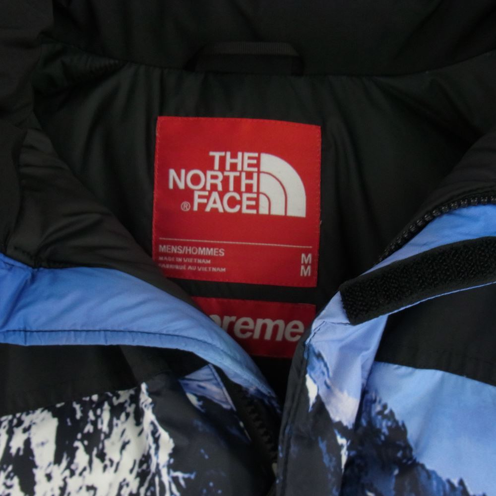 Supreme シュプリーム 17AW ND91701I  × THE NORTH FACE ザノースフェイス Mountain Baltoro Jacket 雪山 バルトロ ダウン ジャケット ライトブルー系 ホワイト系 ブラック系 M【美品】【中古】