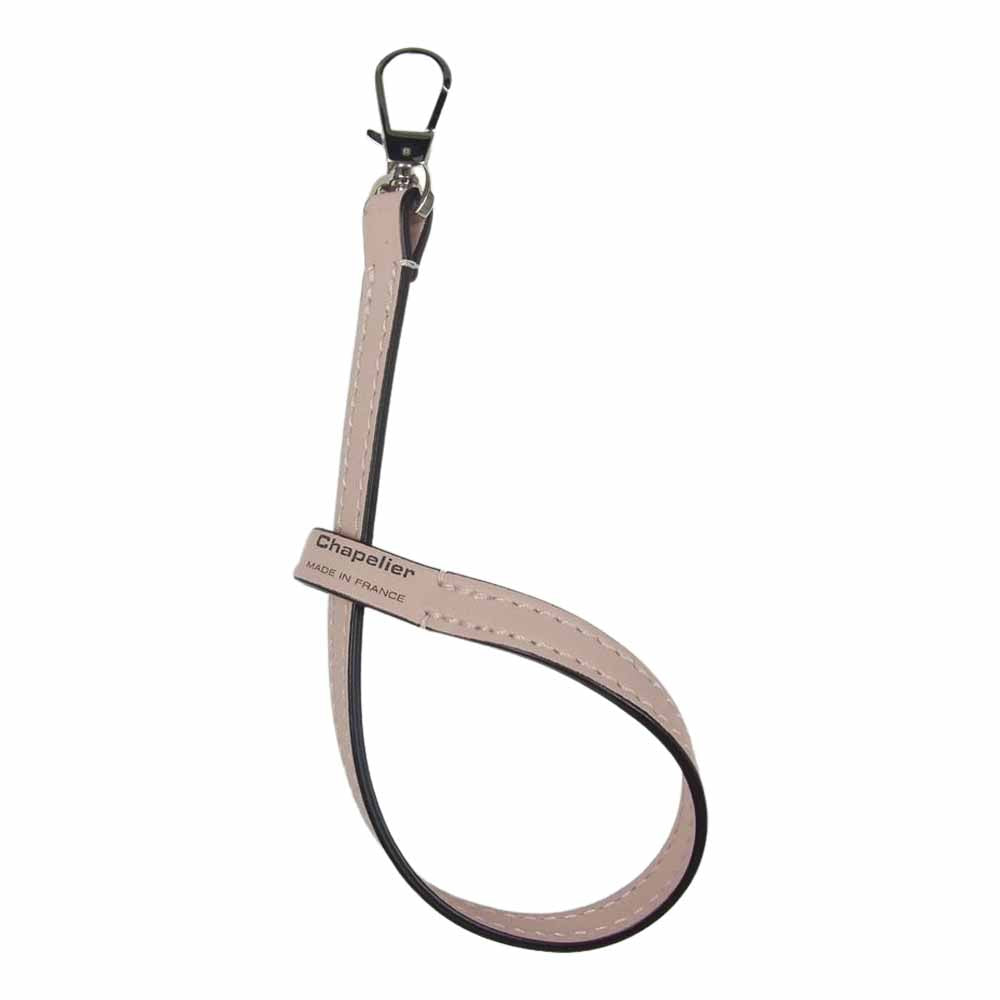 エルベシャプリエ 1660L  レザー ストラップ バッグチャーム ピンク系【美品】【中古】