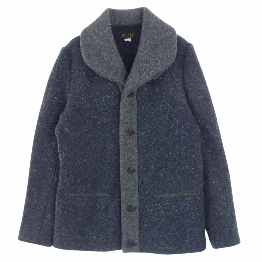 JELADO ジェラード ショールカラー ケンピツイード カーディガン ジャケット グレー系 38【中古】