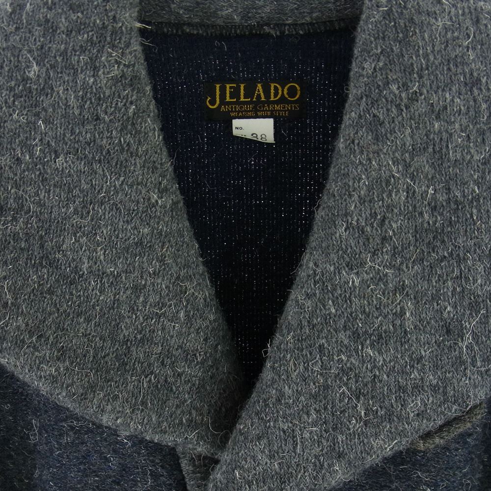 JELADO ジェラード ショールカラー ケンピツイード カーディガン ジャケット グレー系 38【中古】