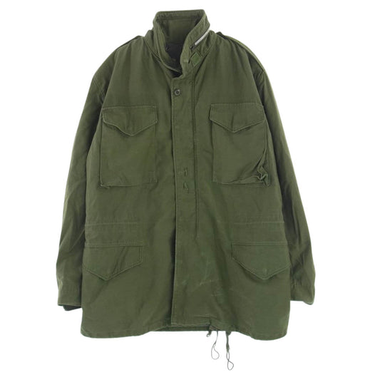 アメリカ軍 DSA 100-68-C-2018 ヴィンテージ 60s 68年製 米軍実物 U.S.ARMY M-65 グレーライナー セカンド 襟ファスナーシルバー系 フィールド ジャケット カーキ系 MEDIUM LONG【中古】