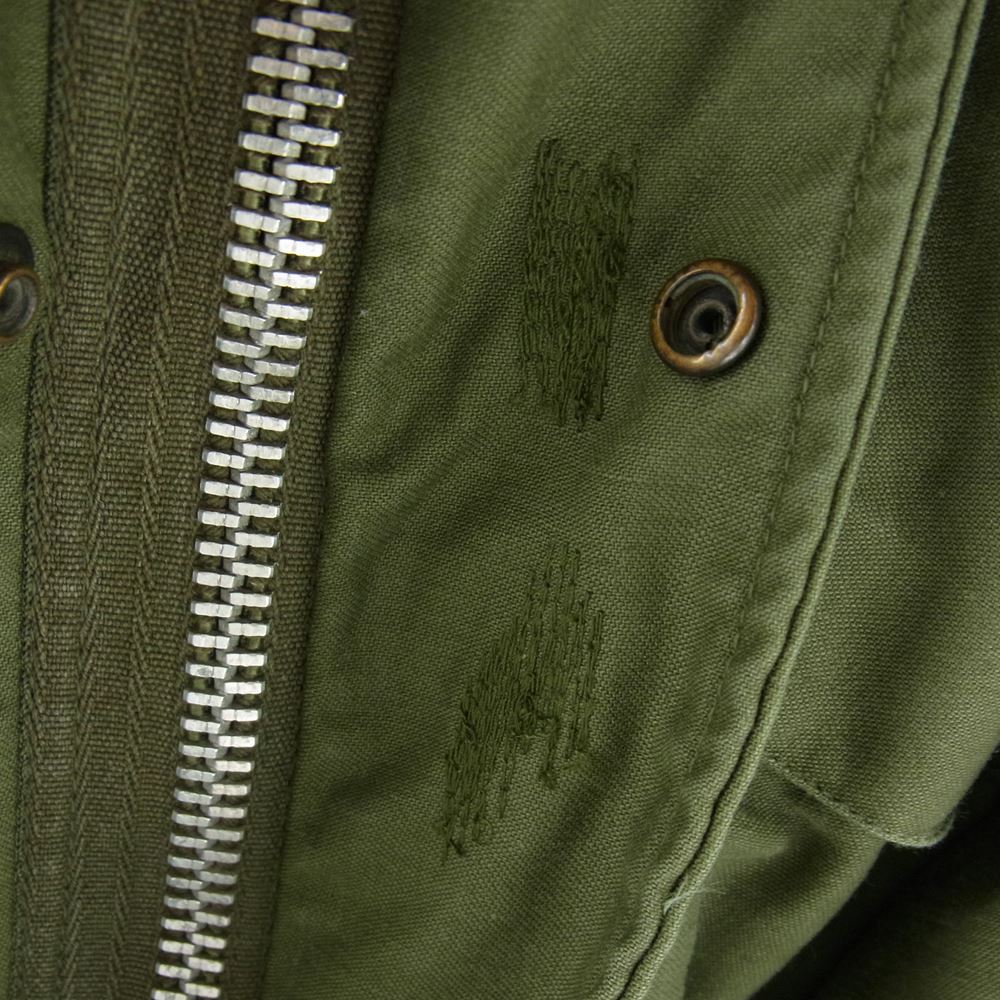 アメリカ軍 DSA 100-68-C-2018 ヴィンテージ 60s 68年製 米軍実物 U.S.ARMY M-65 グレーライナー セカンド 襟ファスナーシルバー系 フィールド ジャケット カーキ系 MEDIUM LONG【中古】