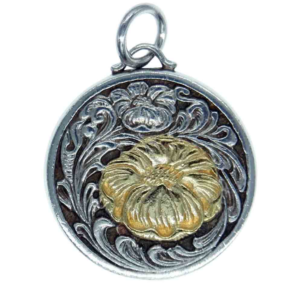 SAAD サード 925 SILVER ハイビスカス ペンダントトップ シルバー系 ゴールド系【中古】