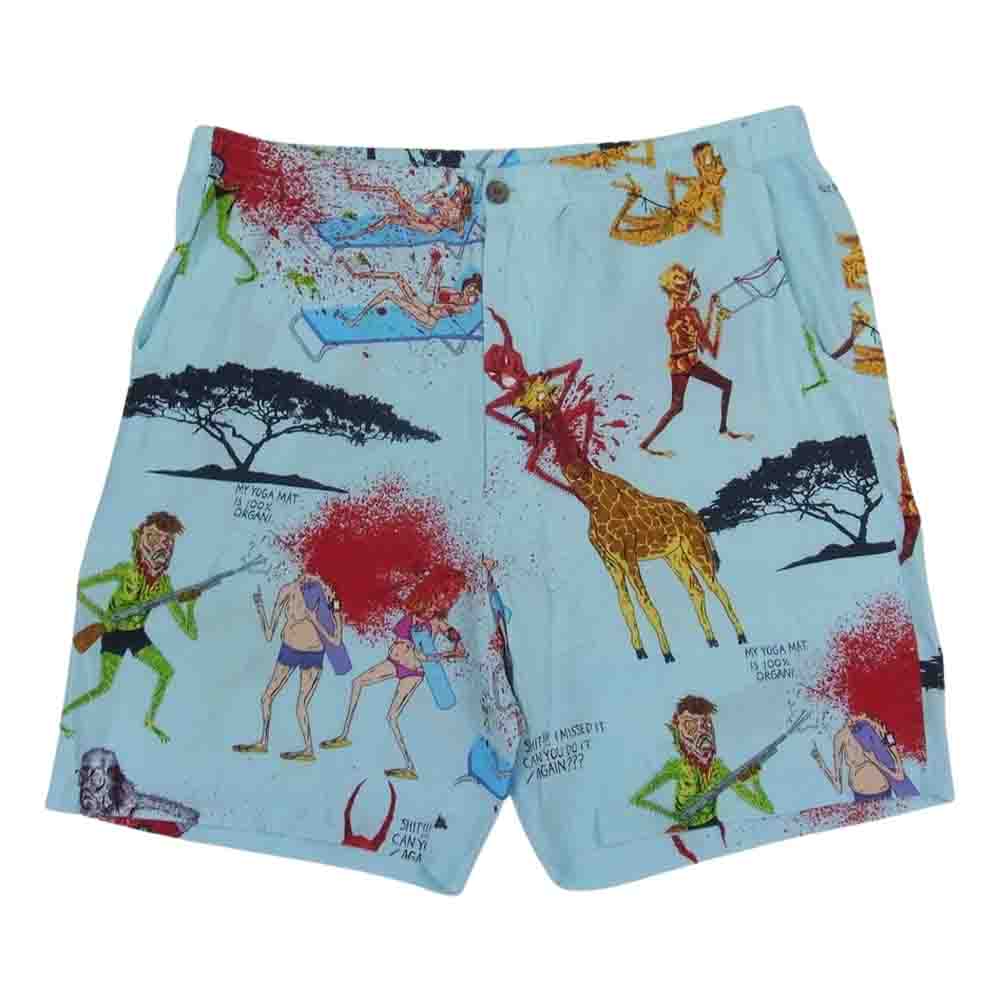 WACKO MARIA ワコマリア × NECK FACE 総柄 ハーフパンツ ショートパンツ アロハパンツ マルチカラー系 L【中古】