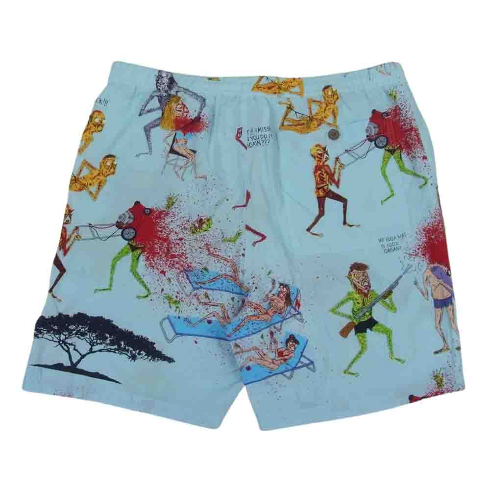 WACKO MARIA ワコマリア × NECK FACE 総柄 ハーフパンツ ショートパンツ アロハパンツ マルチカラー系 L【中古】