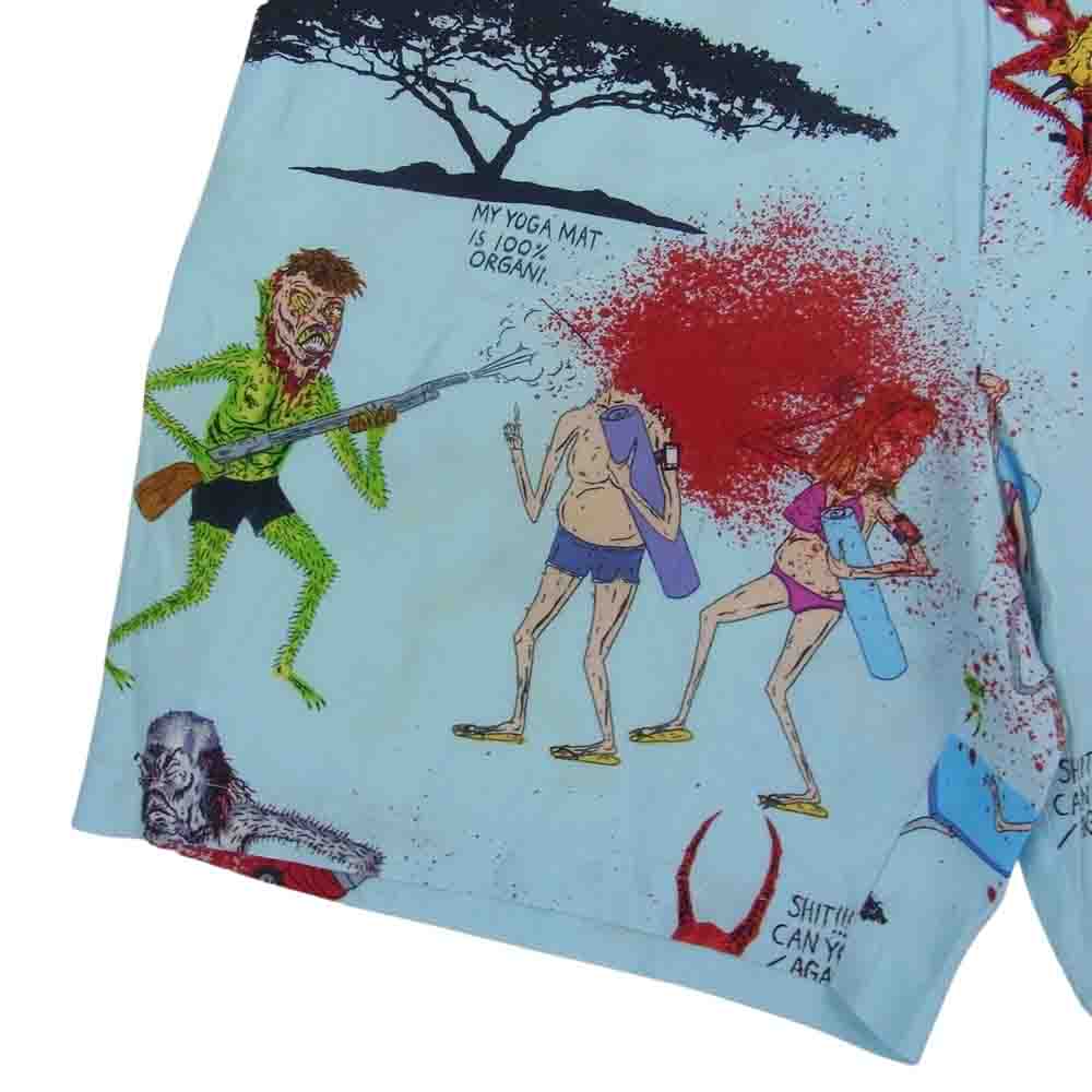 WACKO MARIA ワコマリア × NECK FACE 総柄 ハーフパンツ ショートパンツ アロハパンツ マルチカラー系 L【中古】