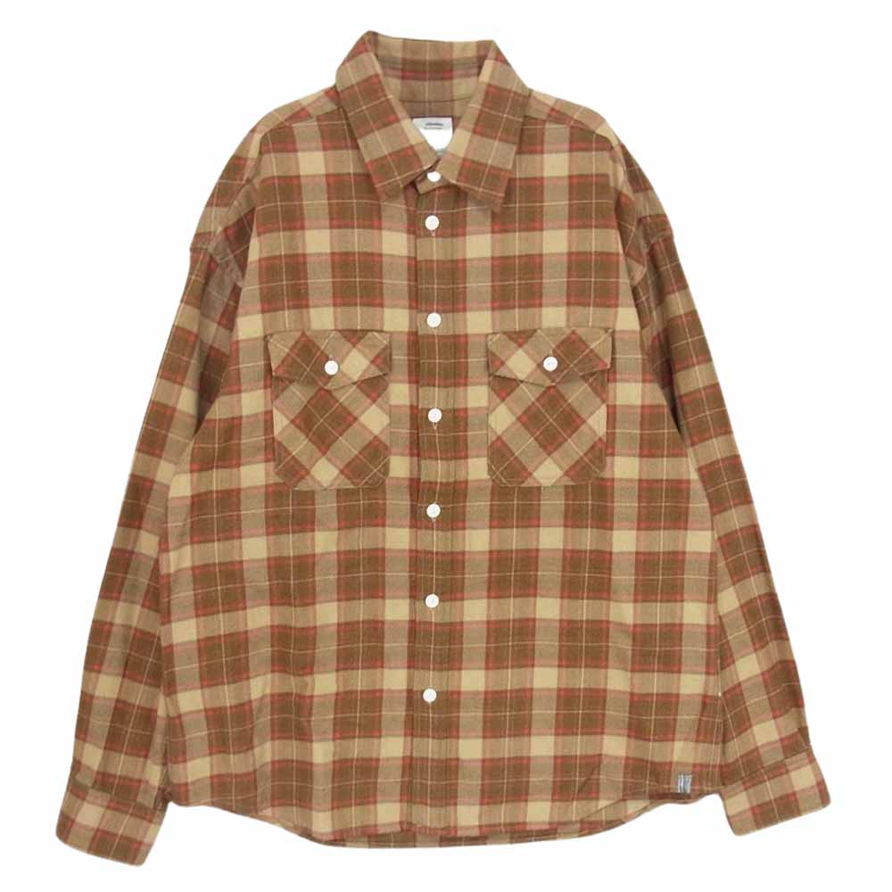VISVIM ビズビム 20AW 0120205011012 LUMBER ELK CHECK L/S 先染め チェック フランネル シャツ 長袖 牛骨釦 ブラウン系 2【中古】