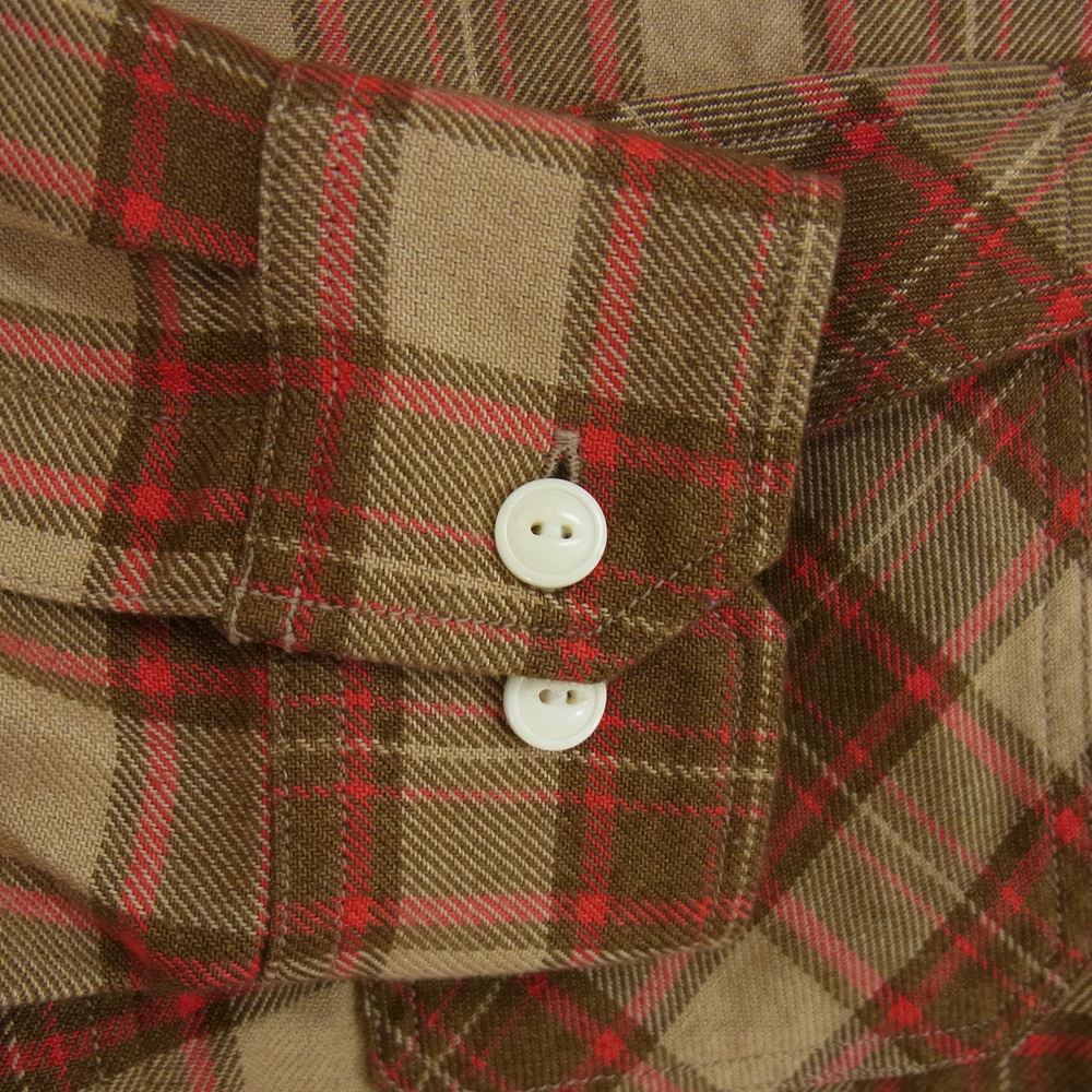 VISVIM ビズビム 20AW 0120205011012 LUMBER ELK CHECK L/S 先染め チェック フランネル シャツ 長袖 牛骨釦 ブラウン系 2【中古】
