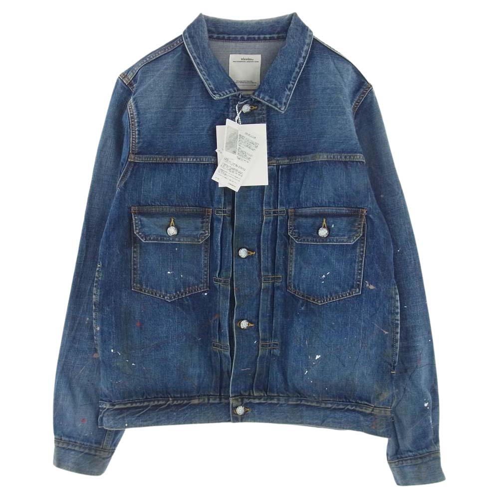 VISVIM ビズビム 20SS 0120105006004 SS 101 JKT DRY DMGD DMGD-999 ペイント 加工 デニム ジャケット インディゴブルー系【中古】