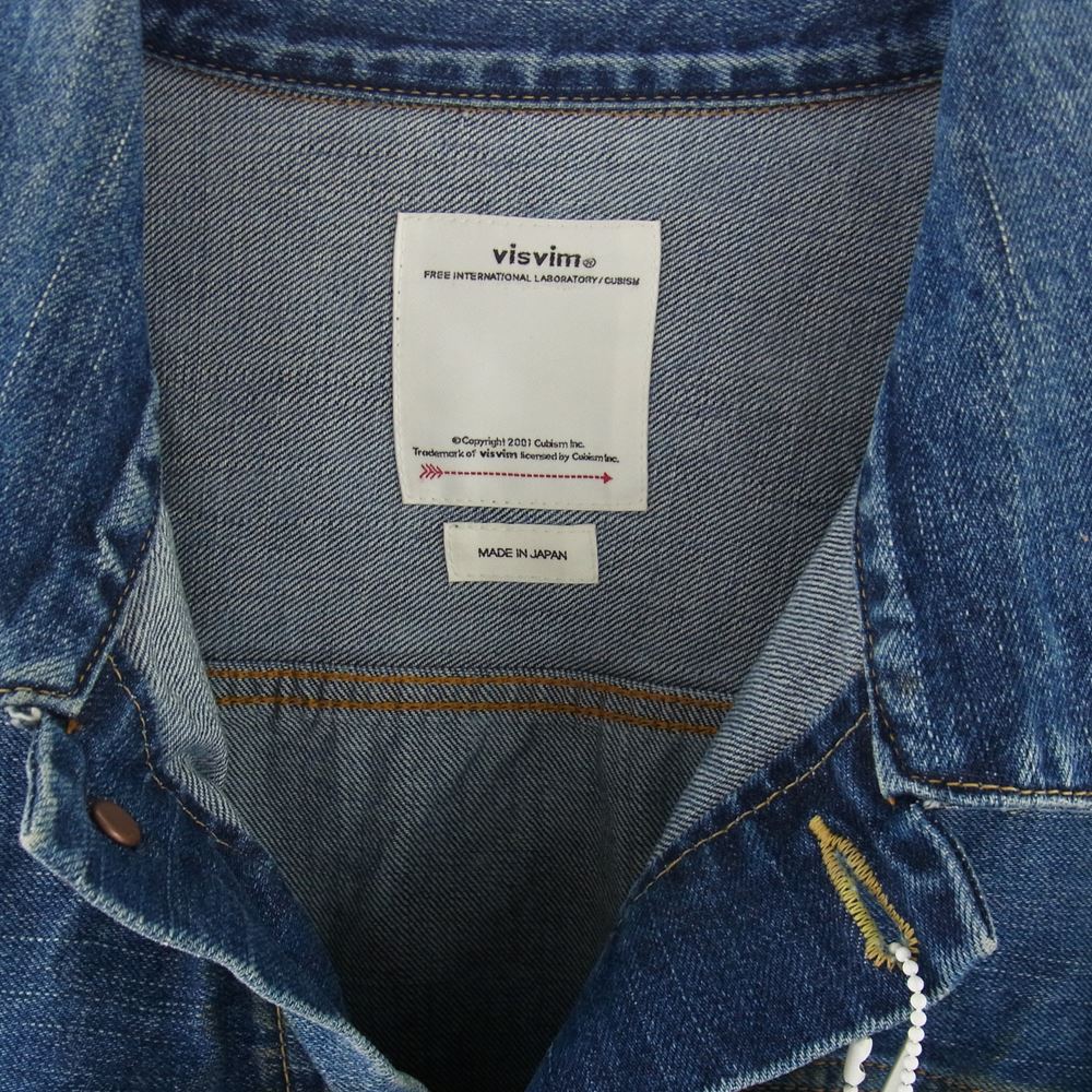 VISVIM ビズビム 20SS 0120105006004 SS 101 JKT DRY DMGD DMGD-999 ペイント 加工 デニム ジャケット インディゴブルー系【中古】