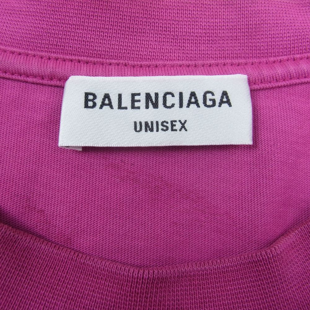 BALENCIAGA バレンシアガ 22SS 641655 TMVA9 AUTHENTIC オーセンティック ロゴ 刺繍 Tシャツ 半袖 ピンク系 M【中古】