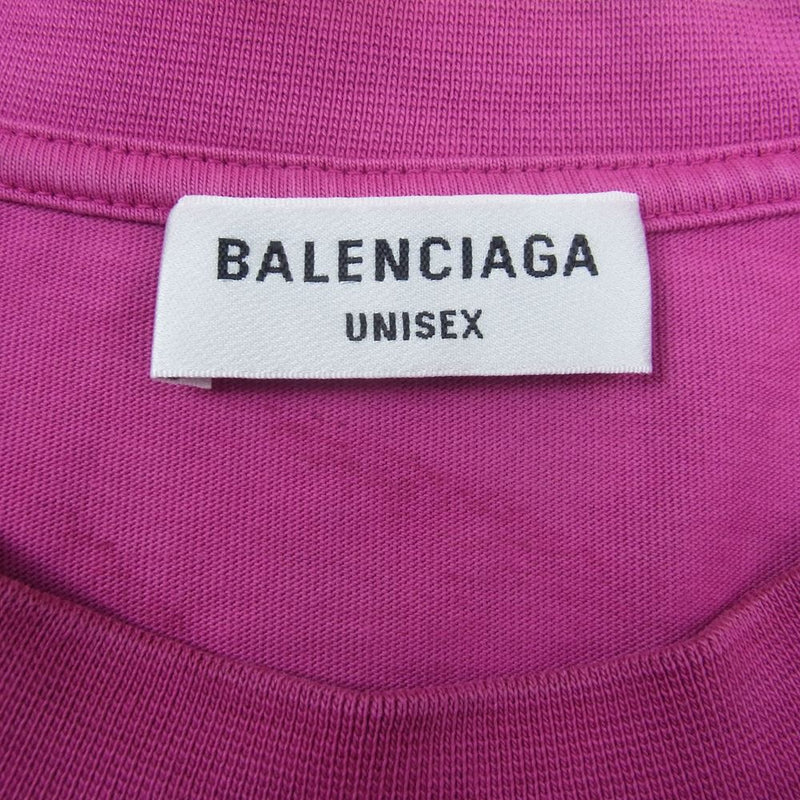 BALENCIAGA バレンシアガ 22SS 641655 TMVA9 AUTHENTIC オーセンティック ロゴ 刺繍 Tシャツ 半袖 ピンク系 M【中古】