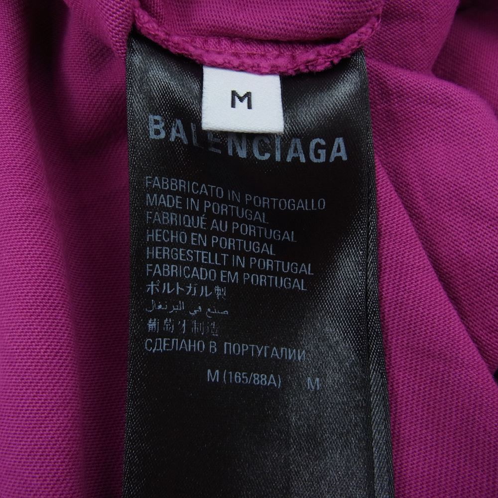 BALENCIAGA バレンシアガ 22SS 641655 TMVA9 AUTHENTIC オーセンティック ロゴ 刺繍 Tシャツ 半袖 ピンク系 M【中古】