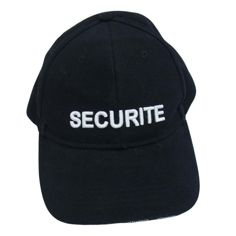 VETEMENTS ヴェトモン 17SS MSS17VR5　 SECURITE CAP セキュリティー キャップ ブラック系【中古】
