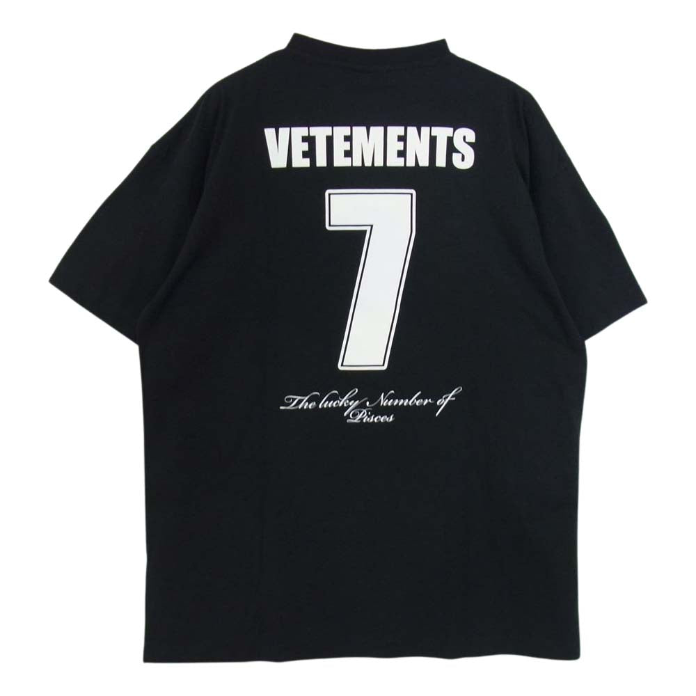 VETEMENTS ヴェトモン 19AW UAH20TR901　 Planet Number Tee プラネット ナンバー Tシャツ 半袖 ブラック系 S【極上美品】【中古】