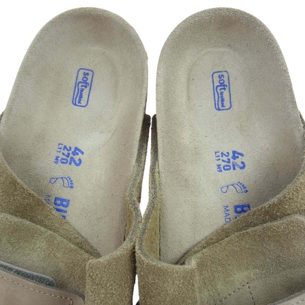 BIRKENSTOCK ビルケンシュトック 1019205 KYOTO SFB キョウト ヌバック スエード サンダル ベージュ系【中古】
