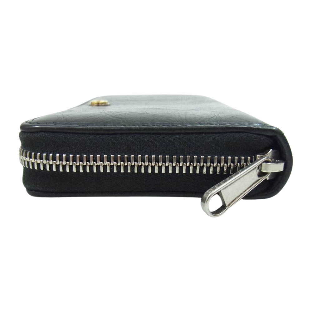 GUCCI グッチ 575988-0416 インターロッキングG レザー ラウンドファスナー 長財布 ブラック系【中古】