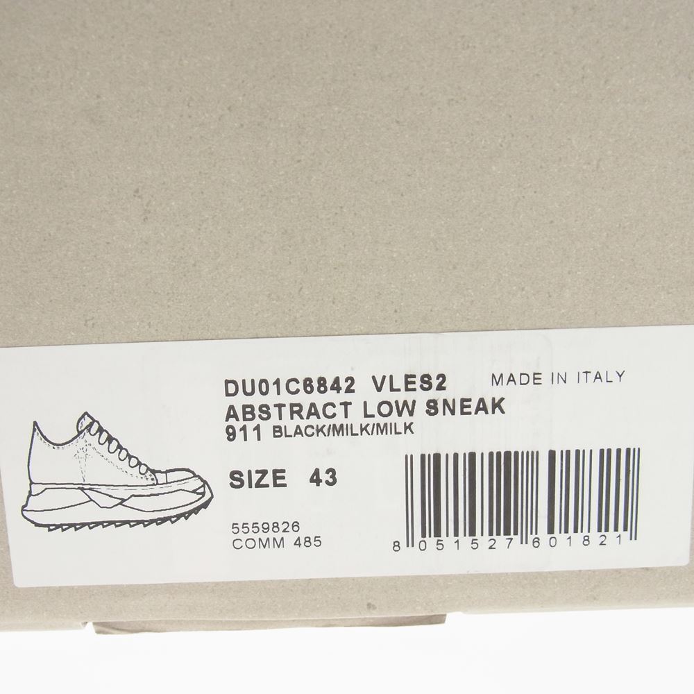 Rick Owens リックオウエンス  DU01C6842  DRKSHDW VLES2 ABSTRACT LOW Sneakers ダークシャドウ ハイカット スニーカー ブラック系 43【新古品】【未使用】【中古】