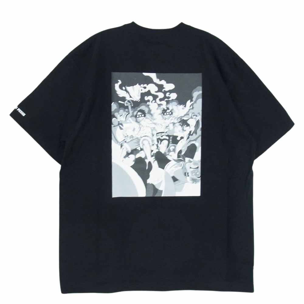 GOD SELECTION XXX ゴッドセレクション 21SS GX-S21-OPST-04 × ONE PIECE ワンピース エース＆ルフィ 頂上決戦プリント 半袖 Tシャツ ブラック系 L【美品】【中古】