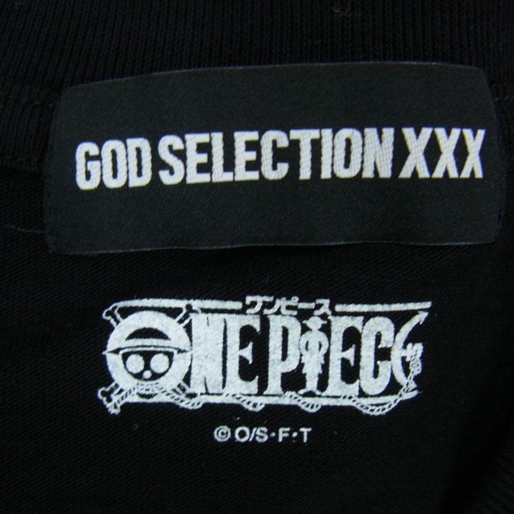 GOD SELECTION XXX ゴッドセレクション 21SS GX-S21-OPST-04 × ONE PIECE ワンピース エース＆ルフィ 頂上決戦プリント 半袖 Tシャツ ブラック系 L【美品】【中古】