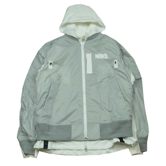 Sacai サカイ 20AW CZ4697-097 ナイキ NRG LAYERED JKT レイヤード ボンバー ジャケット ベトナム製 グレー系 ホワイト系 L【中古】