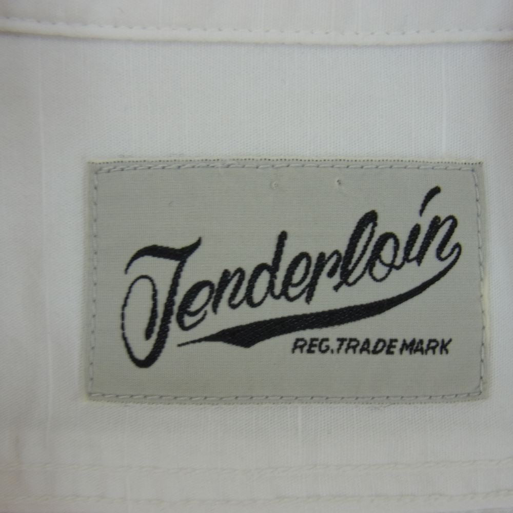 TENDERLOIN テンダーロイン T-WORK SHT L/S 刺繍 SOLID ワークシャツ スラブ 長袖 シャツ ホワイト系 L【中古】