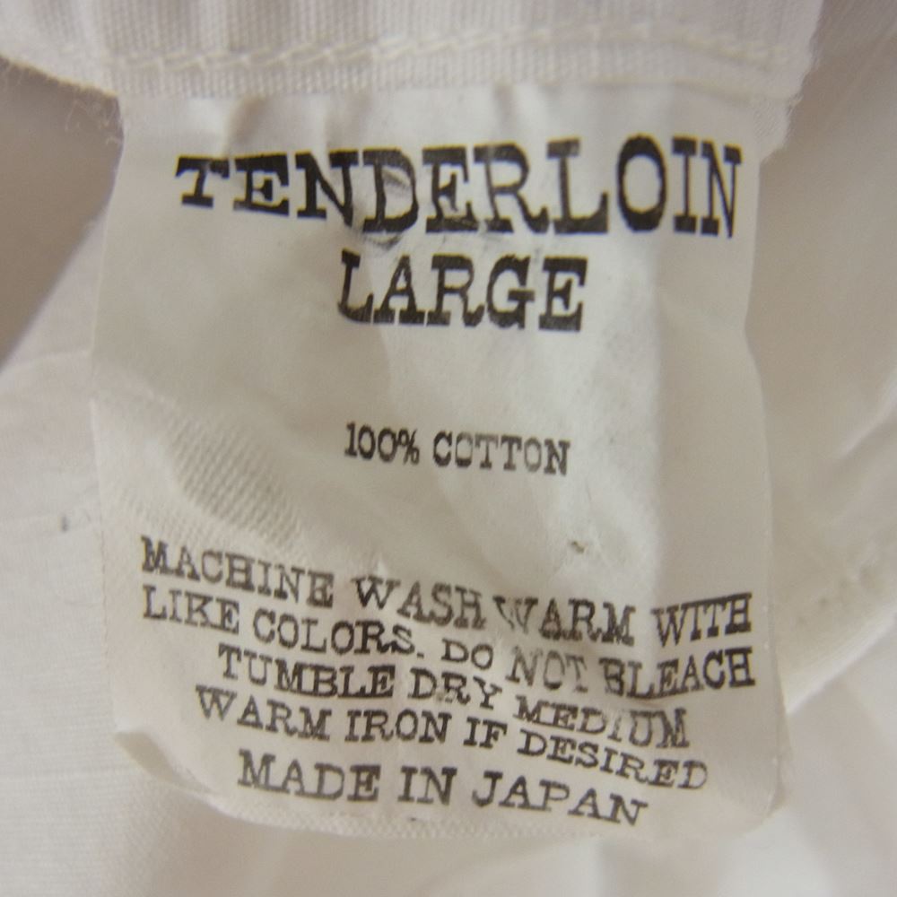 TENDERLOIN テンダーロイン T-WORK SHT L/S 刺繍 SOLID ワークシャツ スラブ 長袖 シャツ ホワイト系 L【中古】