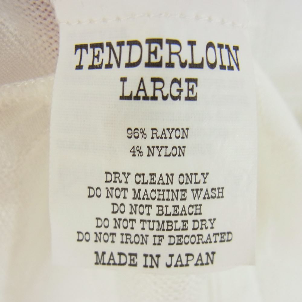 TENDERLOIN テンダーロイン レーヨン オープンカラー 半袖 シャツ ホワイト ホワイト系 L【中古】