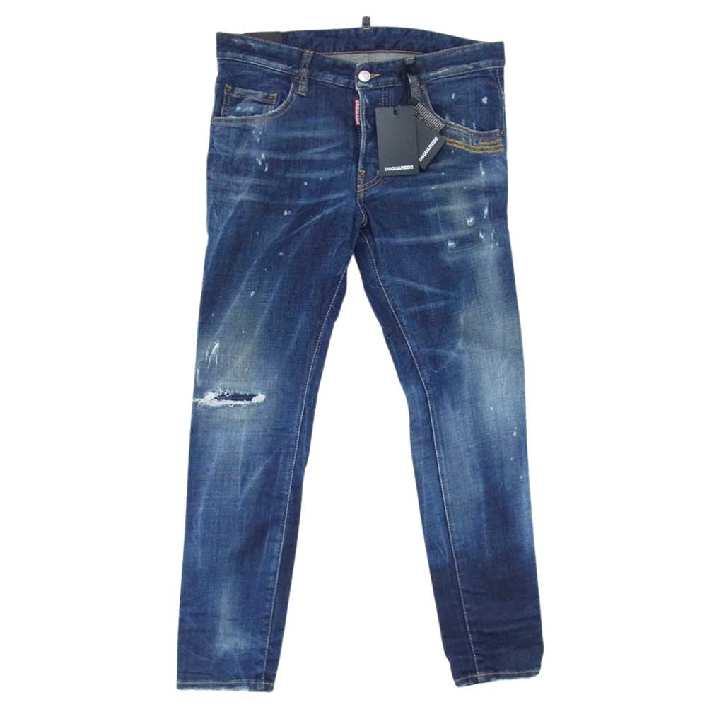 DSQUARED2 ディースクエアード S71LB0780 S30664 SKATER JEAN ペイント クラッシュ 加工 スケーター ジーンズ デニム パンツ 46【新古品】【未使用】【中古】