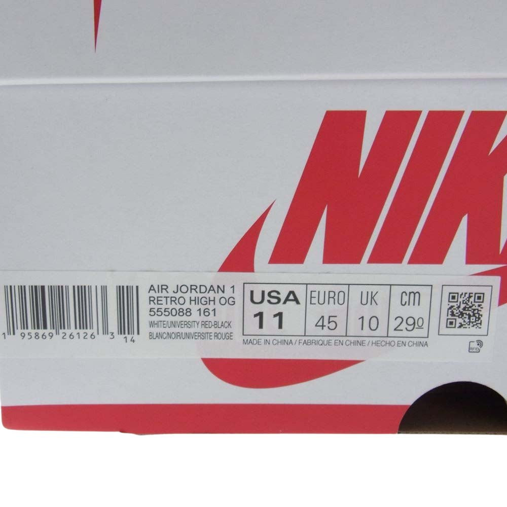 NIKE ナイキ 555088-161 Air Jordan 1 High OG Heritage エアジョーダン1 ハイ OG ヘリテージ スニーカー レッド系 ホワイト系 29cm【極上美品】【中古】