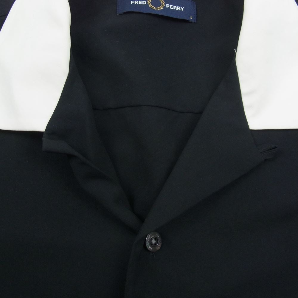 FRED PERRY フレッドペリー F4549 REVERE COLLAR SHIRT 衿配色 オープンカラー 半袖 シャツ ブラック系 S【中古】