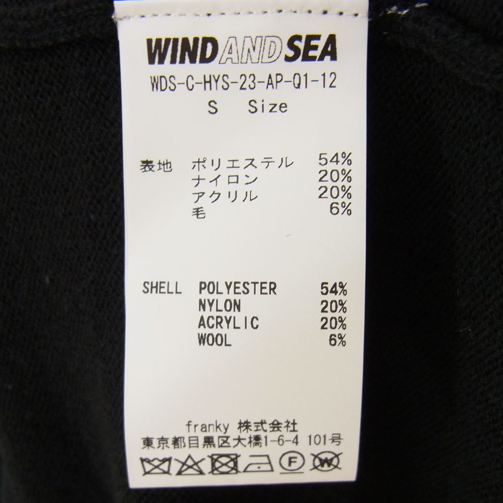 HYSTERIC GLAMOUR ヒステリックグラマー × WIND AND SEA ウィンダンシー WDS-C-HYS-23-AP-Q1-12 MOCK NECK SHIRT モックネック ニット シャツ ブラック系 S【新古品】【未使用】【中古】