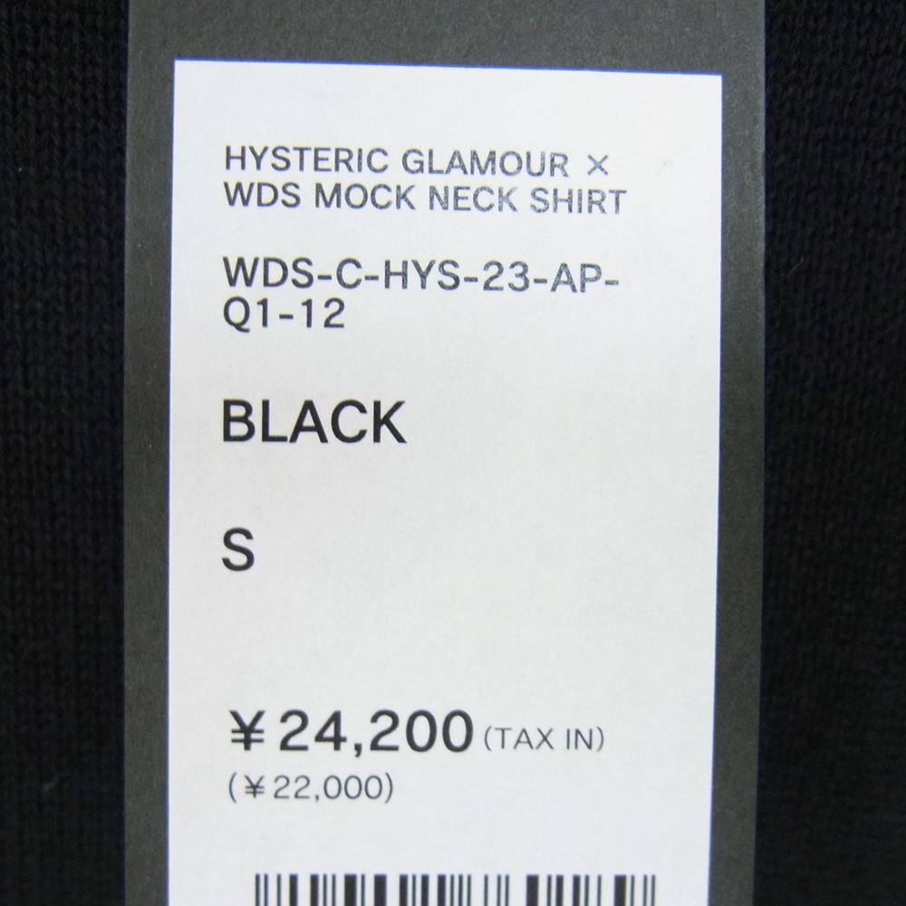 HYSTERIC GLAMOUR ヒステリックグラマー × WIND AND SEA ウィンダンシー WDS-C-HYS-23-AP-Q1-12 MOCK NECK SHIRT モックネック ニット シャツ ブラック系 S【新古品】【未使用】【中古】