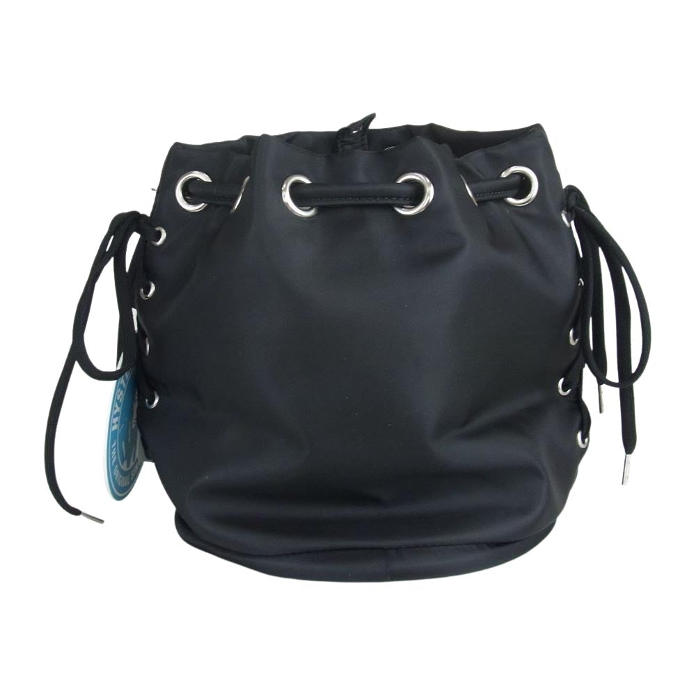 HYSTERIC GLAMOUR ヒステリックグラマー GV1835001 G.V.G.V ジーヴィージーヴィー LACE UP BUCKET BAG 巾着 プリント バッグ ブラック系【新古品】【未使用】【中古】