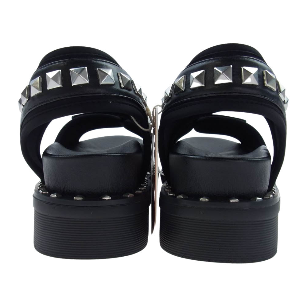 HYSTERIC GLAMOUR ヒステリックグラマー 01201QS05 スタッズ フットベッド サンダル ブラック系 24cm【新古品】【未使用】【中古】
