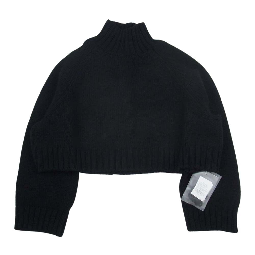 Yohji Yamamoto ヨウジヤマモト B ビー NR-K52-188 ハイネック クロップド丈 ニット セーター ブラック系 2【美品】【中古】