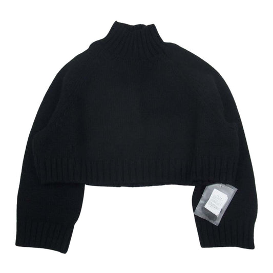 Yohji Yamamoto ヨウジヤマモト B ビー NR-K52-188 ハイネック クロップド丈 ニット セーター ブラック系 2【美品】【中古】