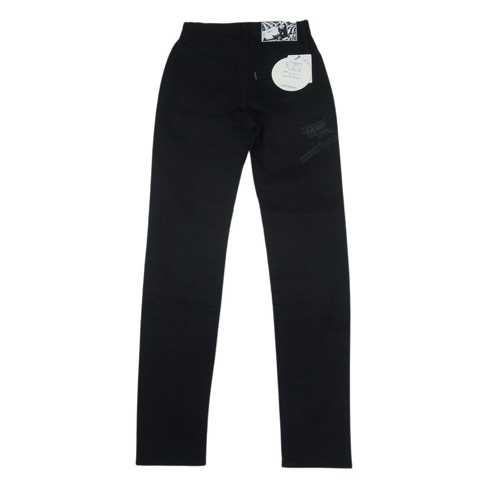 HYSTERIC GLAMOUR ヒステリックグラマー 05211AP02 ストレッチ デニム ハイウエスト プリント スリム スキニー パンツ ブラック系 25【新古品】【未使用】【中古】