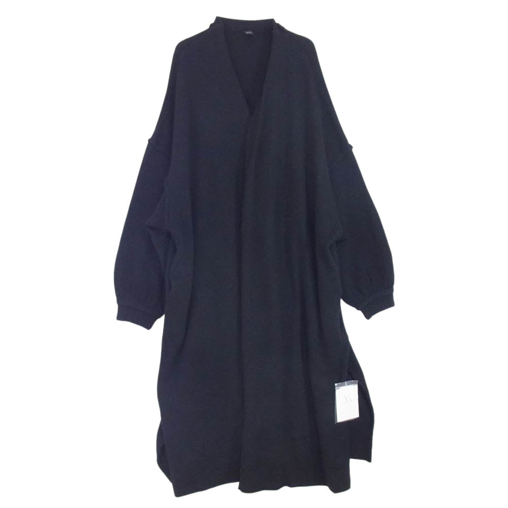 Y's Yohji Yamamoto ワイズ ヨウジヤマモト YE-K17-582-2 セーフティーピン ロング ウール カーディガン ブラック系 2【美品】【中古】