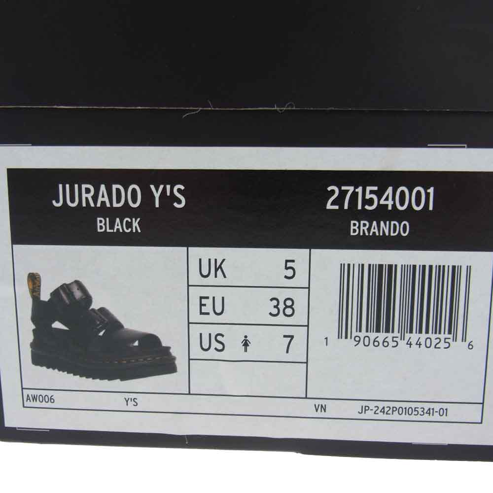 Y's Yohji Yamamoto ワイズ ヨウジヤマモト × Dr.Martens ドクター マーチン GRYPHON シャークソール サンダル  ブラック系 UK5【新古品】【未使用】【中古】