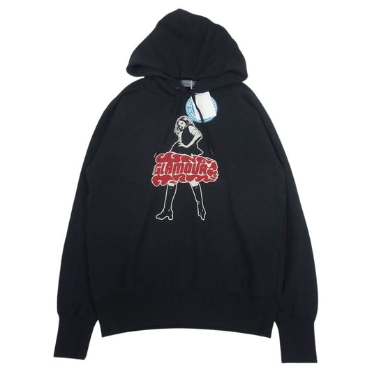 HYSTERIC GLAMOUR ヒステリックグラマー 02213CF10 VIXEN GIRL プリント オーバーサイズ プルオーバ― パーカー ブラック系 M【新古品】【未使用】【中古】