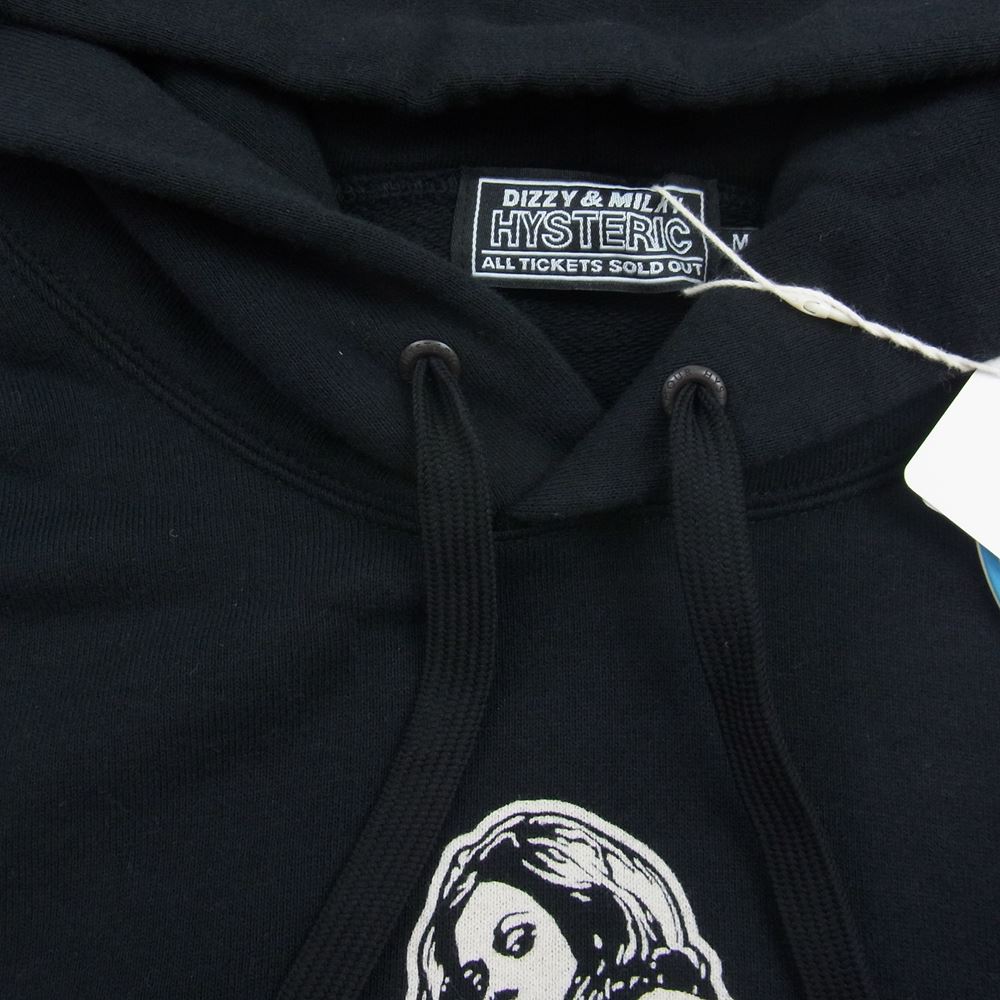 HYSTERIC GLAMOUR ヒステリックグラマー 02213CF10 VIXEN GIRL プリント オーバーサイズ プルオーバ― パーカー ブラック系 M【新古品】【未使用】【中古】