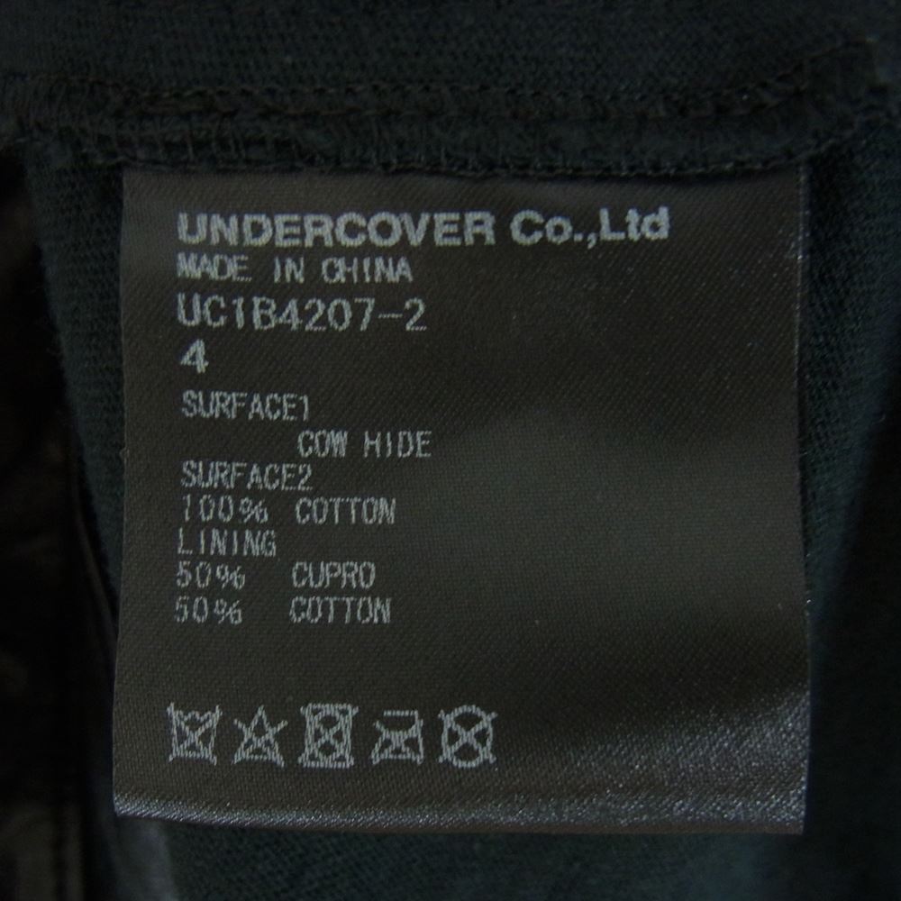 UNDERCOVER アンダーカバー 22SS UC1B4207-2 プリントCS切替 ライトレザー ライダース ジャケット ブラック系 4【美品】【中古】