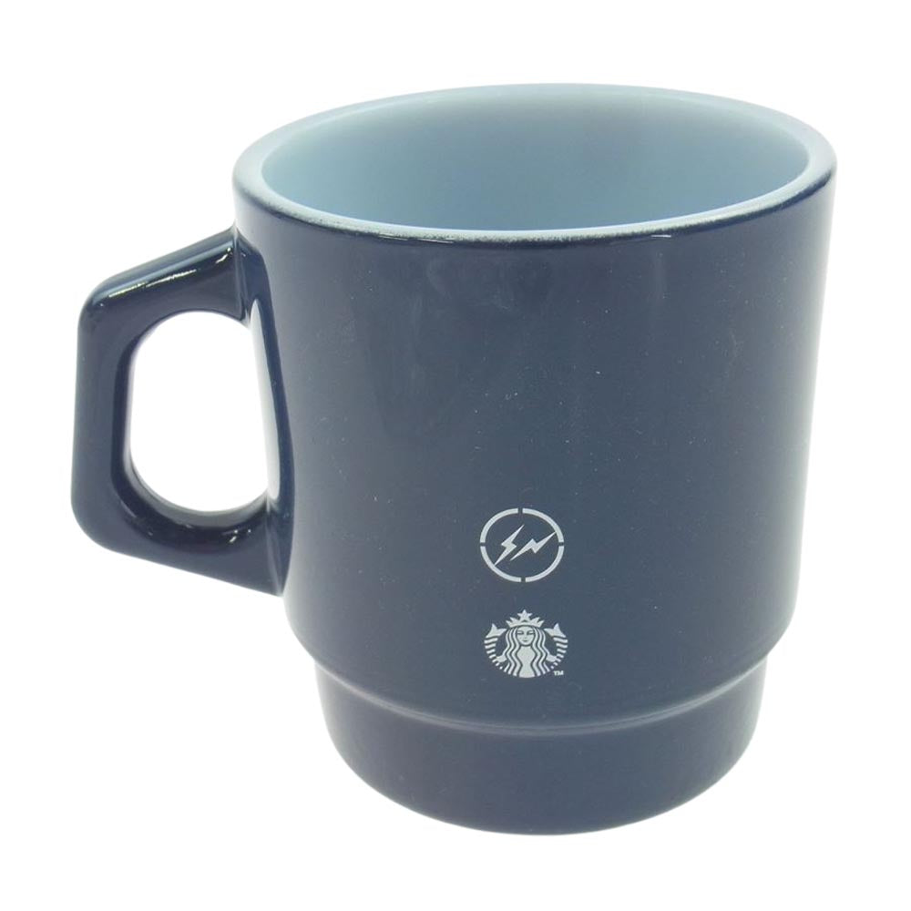 FRAGMENT DESIGN フラグメントデザイン × STARBUCKS スターバックス FireKing ファイヤーキング グラスマグ マグカップ 207ml NAVY ネイビー ネイビー系【新古品】【未使用】【中古】