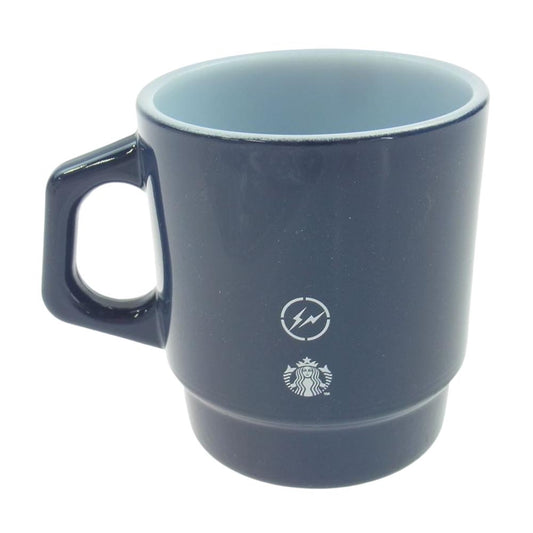 FRAGMENT DESIGN フラグメントデザイン × STARBUCKS スターバックス FireKing ファイヤーキング グラスマグ マグカップ 207ml NAVY ネイビー ネイビー系【新古品】【未使用】【中古】